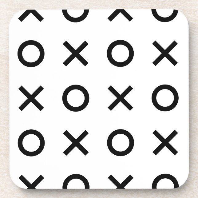 White and Black Xs and Os Coaster (Front)