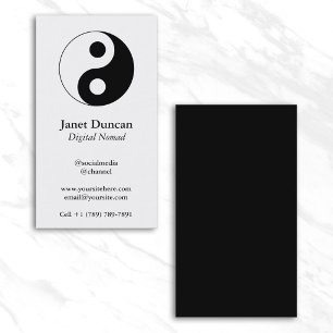 White and Black Yin and Yang Symbol Business Card