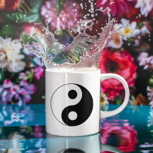 White and Black Yin and Yang Symbol Mug