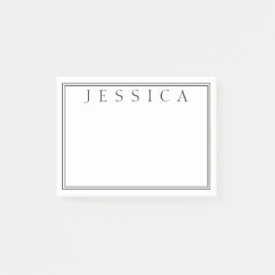 White and Black   Your Name Post-it Notes