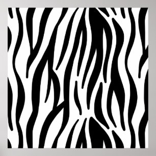 White and Black Zebra Pattern Poster