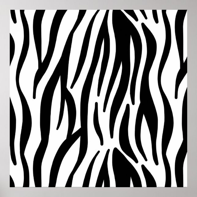 White and Black Zebra Pattern Poster (Front)