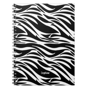 White And Black Zebra Striped Design Notebook