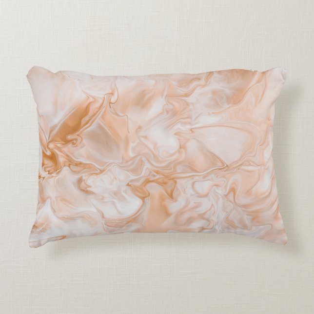 WHITE AND BLUE ABSTRACT PAINTING ACCENT PILLOW (Front)