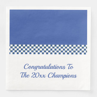 White and Blue Check Napkin