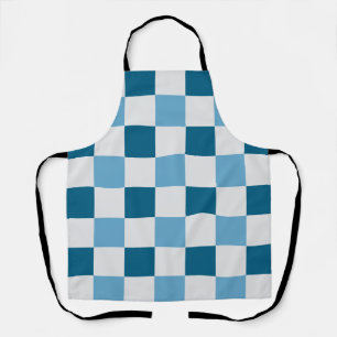 White And Blue Chequerboard Pattern  Apron