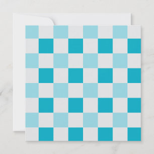 White And Blue Chequerboard Pattern Card