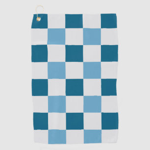 White And Blue Chequerboard Pattern  Golf Towel