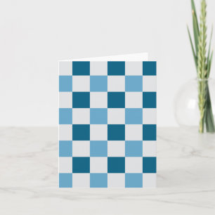 White And Blue Chequerboard Pattern Invitation