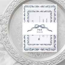 White and Blue | Chic Coquette Bow with Monogram