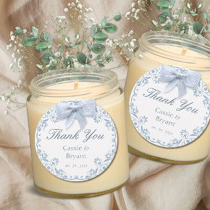 White and Blue Chic Wedding Thank You Favour Tags