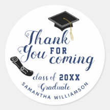 White and Blue Class of 2025 Graduate Thank You
