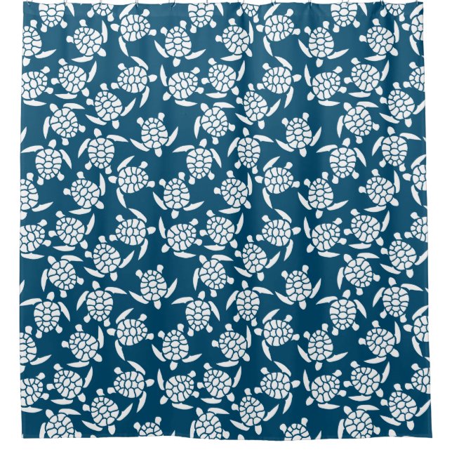 White and Blue Coastal Style Turtle Pattern (Front)