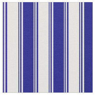 White and Blue Coloured Lined Pattern Fabric