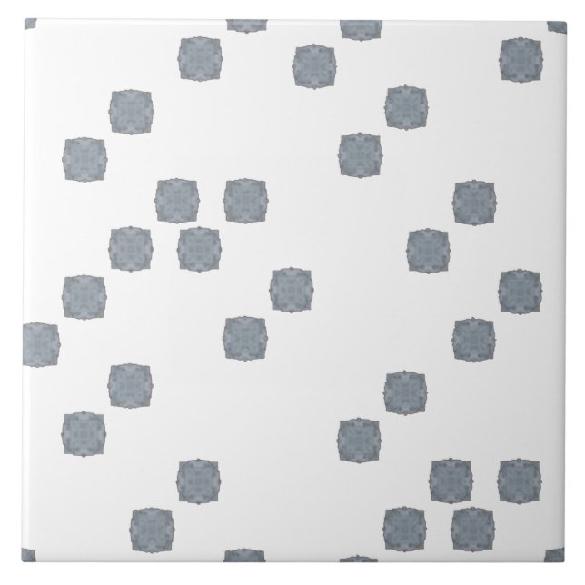 White and Blue Contemporary Polka Dots Pattern Tile (Front)