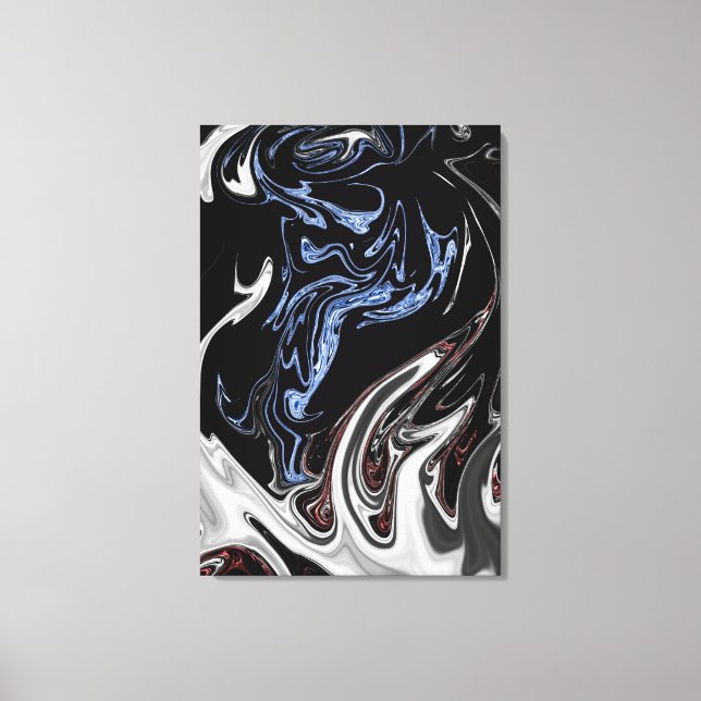 White And Blue Flames Abstract Art | Best fine art Canvas Print (Front)