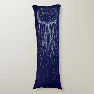 White and Blue Jellyfish Body Pillow