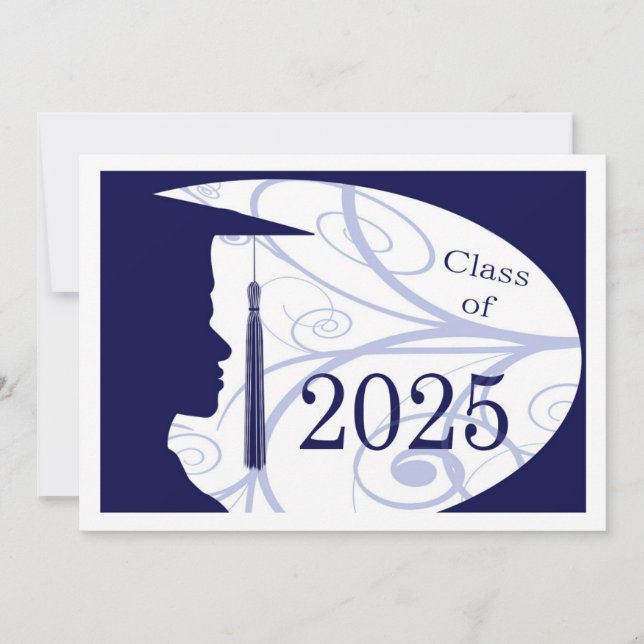 White and Blue Man Silhouette 2025 Card (Front)
