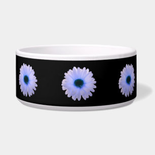 White and Blue Marigold Dog Bowl