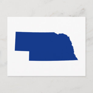 White and Blue Moving to Nebraska Announcement Postcard