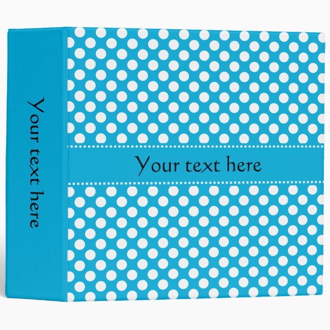White and Blue Polka Dot Binder (Front/Spine)