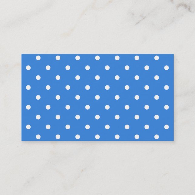 White and Blue Polka Dot Pattern. Business Card (Front)