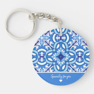 🤍 💙White and blue Porto Azulejos Keychain