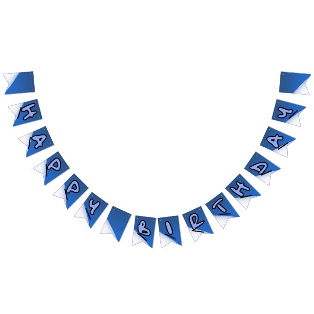 White and Blue Snowboard Birthday Bunting Flags (All)