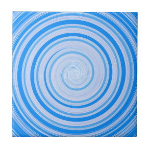White and blue spiral tile