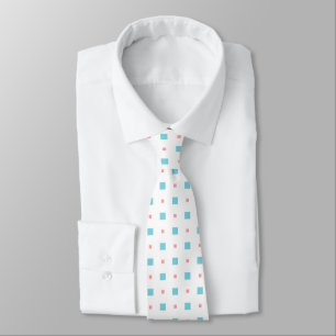White and blue squares Neck Tie