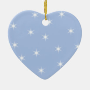 White and Blue Stars Design. Ceramic Ornament