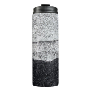 White and blue stone fragment thermal tumbler
