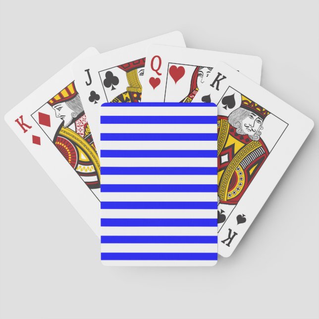 White and Blue Stripes Playing Cards (Back)