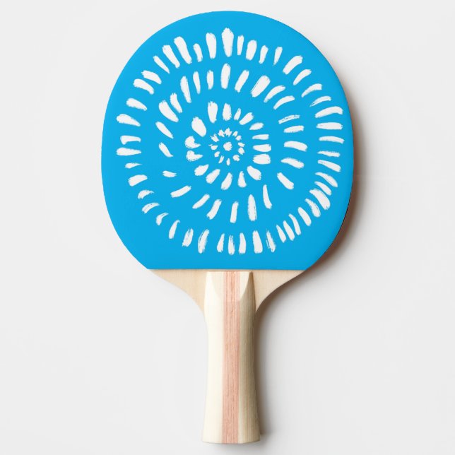 White and Blue Tribal Pattern Inspiration Ping Pon Ping Pong Paddle (Front)
