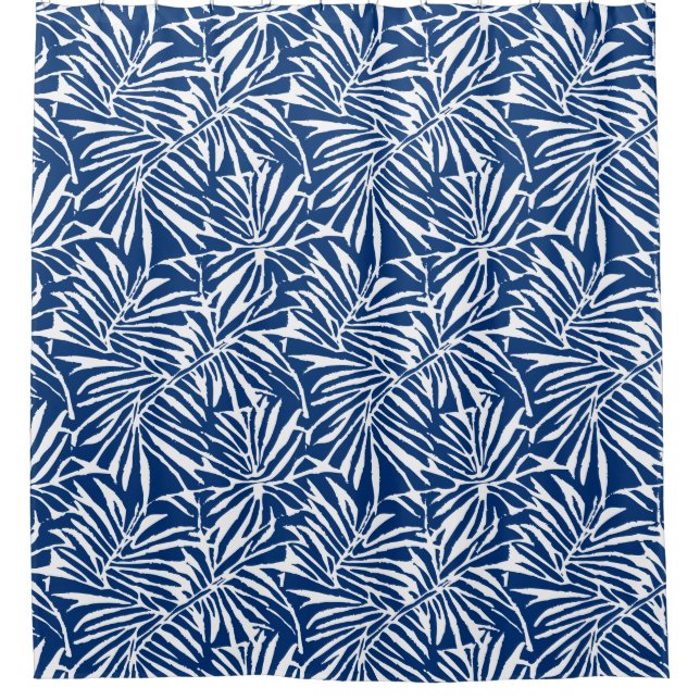 White And Blue Tropical Leaf Repeating Pattern (Front)