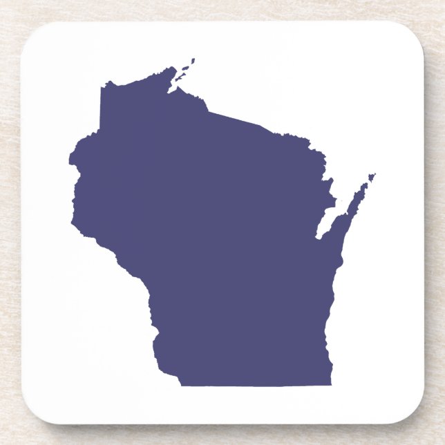 White and Blue Wisconsin Coaster (Front)