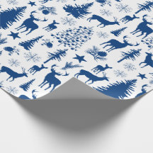 White And Blue Woodland Forest Reindeer
