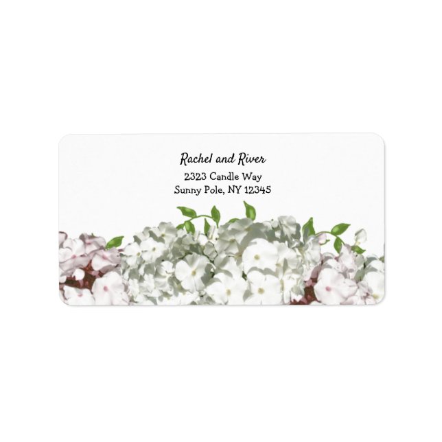 White and Blush Pink Floral Address Label (Front)