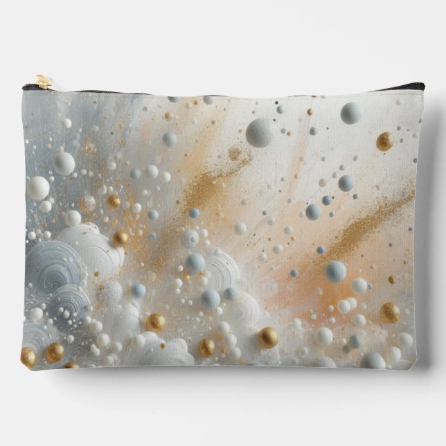 White and Blush Swirls Milky Way  Accessory Pouch (Front)