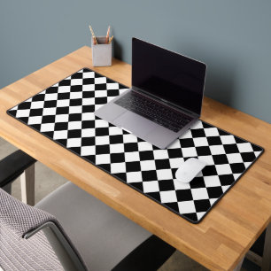 White and Bold Black Chevron Pattern Desk Mat