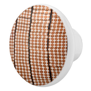 White and Brown Abstract Ceramic Knob
