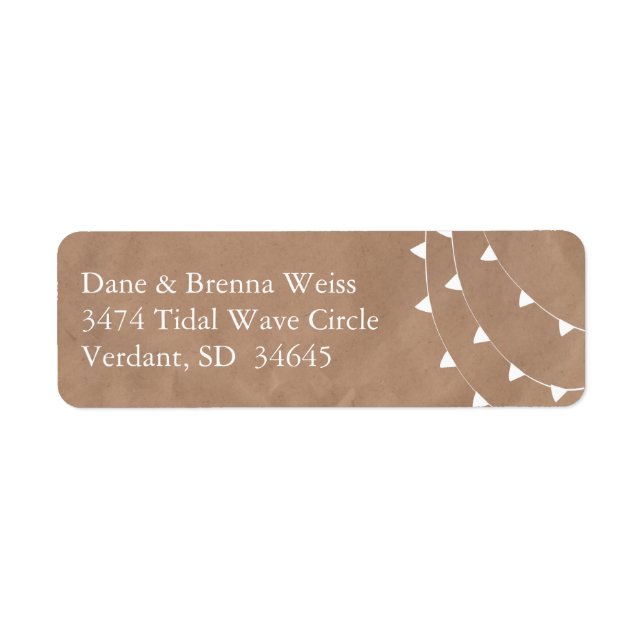 White and Brown Banner Bunting Return Address (Front)