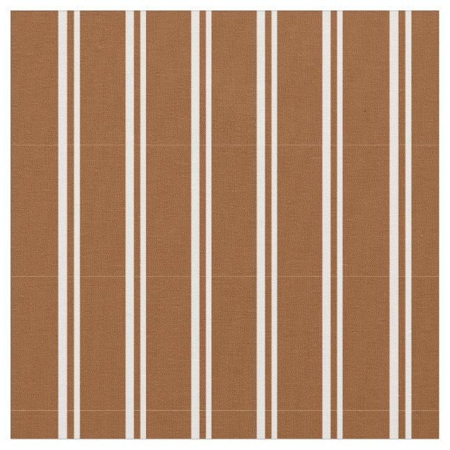 White and Brown Coloured Pattern of Stripes Fabric (Close Up)