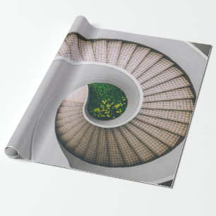 WHITE AND BROWN CONCRETE SPIRAL STAIRS WRAPPING PAPER