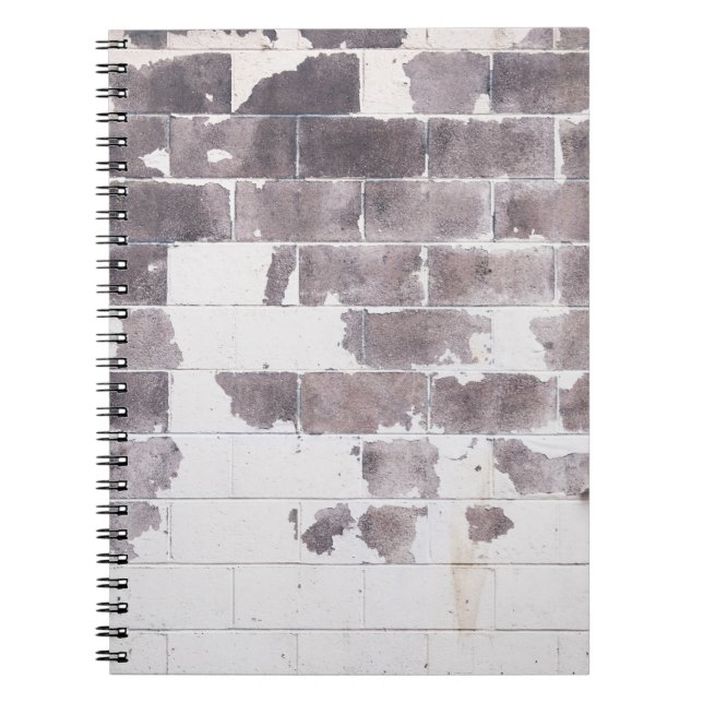 White and brown concrete wall notebook (Front)
