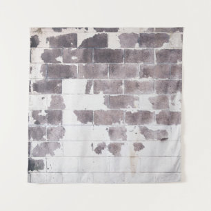 White and brown concrete wall tapestry