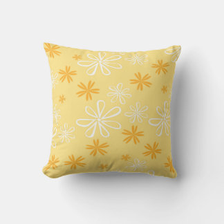 white and brown floral pattern throw pillow