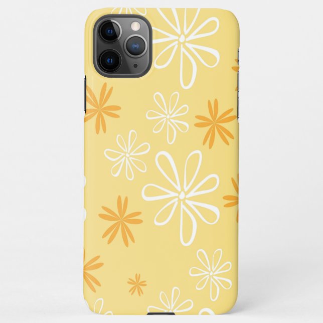 white and brown floral pattern throw pillow iPhone case (Back)