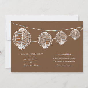 White and Brown Lanterns Wedding Invitation