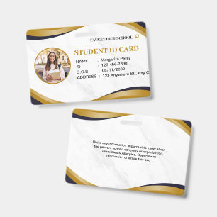 White and Brown Modern Highschool Id Card Badge